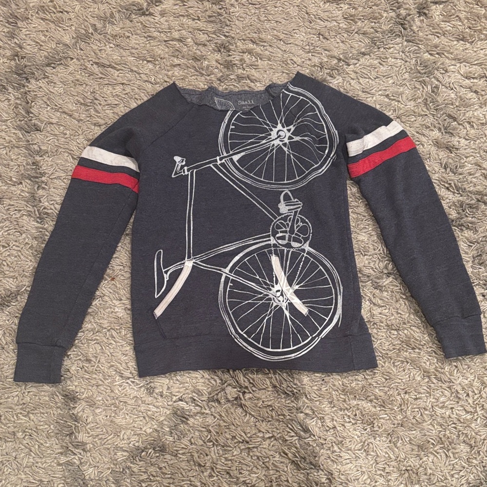 Crewcuts Women’s size small Gray/Blue Bicycle Graphic Sweater